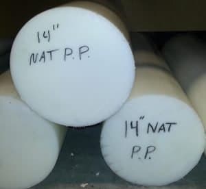 Large 14" diameter Natural Polypropylene Rod