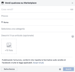 marketplace di Facebook