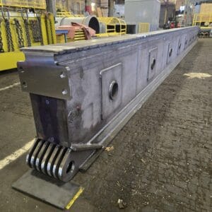 Heavy steel plate fabrication | completed 45-foot girder