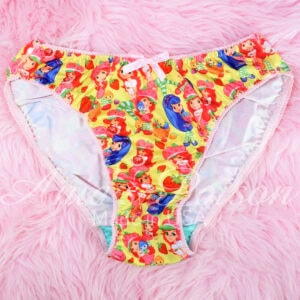 Unisex Strawberry Shortcake Stretchy panties - yellow Spandex Undies sz 6
