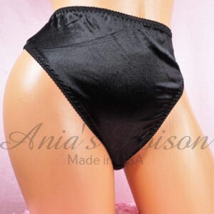 Ania's sissy 80s style Stretch Spandex Black HIGH LEG CUT Unisex full bikini sz L/XL
