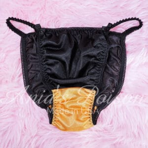 Ania's Sissy NYLON Halloween string Bikini Black and Orange men's panties sz M