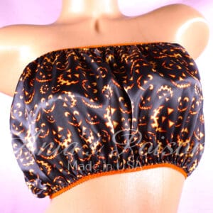 Ania's Sissy SATIN Halloween Jack-o-lantern Smiles One Size Bandeau Bra