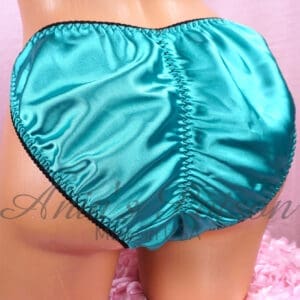 Ania's Sissy Satin string bikini Teal green scrunch butt shiny men's panties sz XL