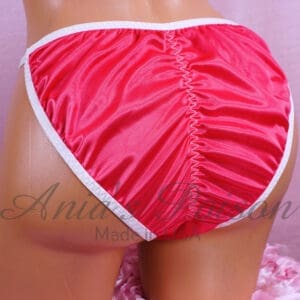 Ania's Sissy Valentine's Butter Soft Satin Hot Pink Brazilian scrunch butt string bikini shiny men's panties sz XL