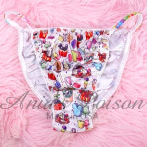 Ania's Sissy Spandex stretch string bikini Magic Mouse & Sweets print men's panties sz L