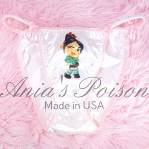 Ania's Sissy women's string Bikini Video Game Candy Girl Print Duchess Cut shiny panties sz 8