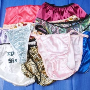 SECONDS LOT 10 Pieces WOMEN'S Sissy Satin Foil shiny Panties sz L/XL