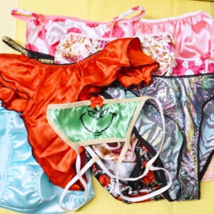 SECONDS LOT 10 Pieces WOMEN'S Sissy Satin Foil shiny Panties sz L/XL