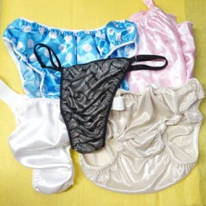 SECONDS LOT 5 Pieces MEN'S Sissy Satin Foil shiny Panties sz L/XL