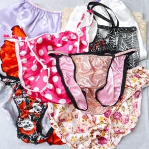 SECONDS LOT 8 Pieces WOMEN'S Sissy Satin Foil shiny Panties sz M/L
