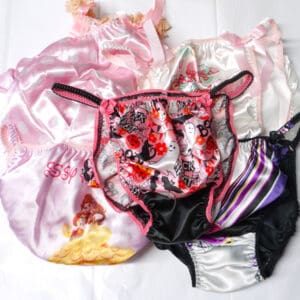 SECONDS LOT 5 Pieces MEN'S Sissy Satin Foil shiny Panties sz L/XL