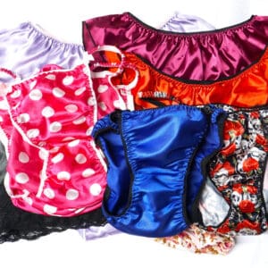 SECONDS LOT 10 Pieces WOMEN'S Sissy Satin Foil shiny Panties sz L/XL