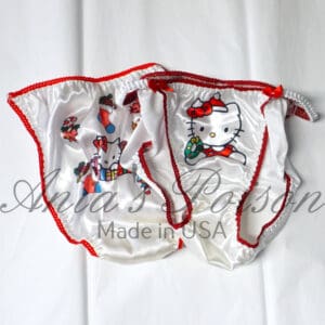 Ania's Sissy women's panties 2 Piece Lot sz S/5 - Christmas Kitty Cat string bikinis