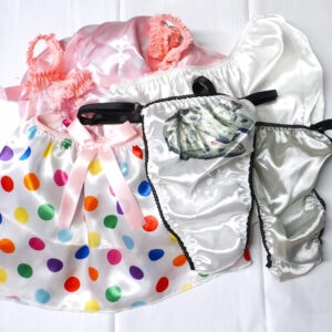 SECONDS LOT 5 Pieces MEN'S Sissy Satin Foil shiny Panties sz L/XL