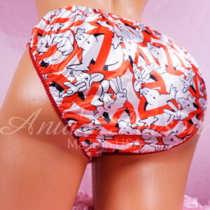 Ania's Sissy Satin string Bikini Ghost Fighters Red shiny men's Poison Cut panties sz M