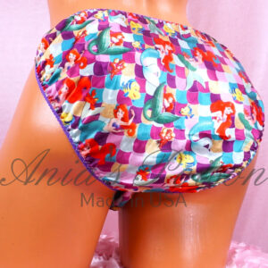 Ania's Sissy Satin string bikini Princess Mermaid Purple shiny wetlook men's panties sz L