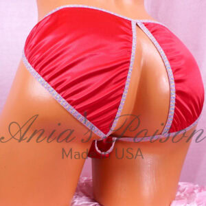 Ania’s Sissy Satin Open Butt panties Butter Soft Hot Pink Men's humiliation panties sz XXL