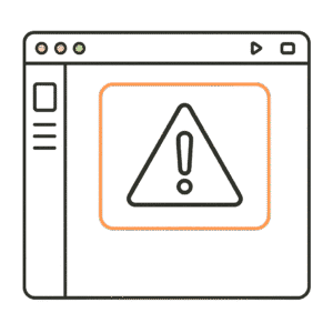 ikona okna ppt pokazująca błąd lub uwagę