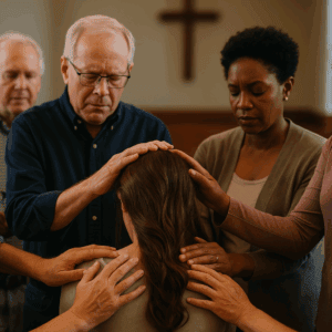 praying congregation,