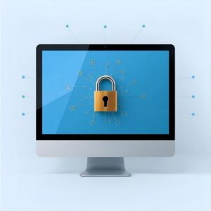 Online Dating Safety: The Complete Guide 7 image of a computer with lock on the screen symbolizing safety,