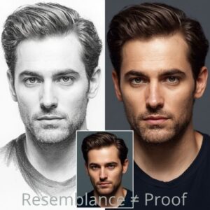 Are Soulmate Drawings Real? What You Should Know Before You Believe the Sketch 5 a split image comparing a sketch with the image of a real man,