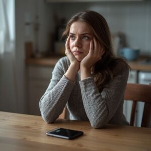 a woman thinking