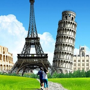 eiffel tower,coliseum,Europe