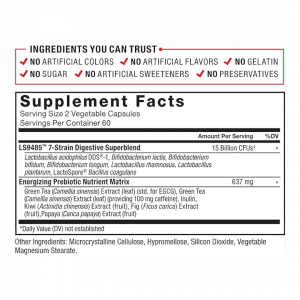 ProbioSlim® 120 Vegetable Capsules supp facts