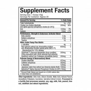 SHATTER® PRE WORKOUT 20 Servings Supp Facts