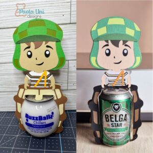 2 archivos digitales para recortar y armar porta lata de 330 ml y porta bebida