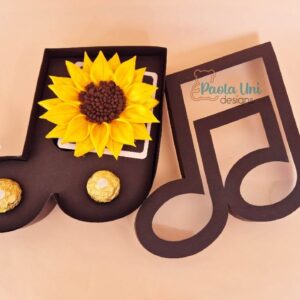 Archivo para recortar y armar caja en forma de nota musical