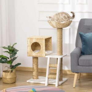 PawHut Arbre à Chat Arbre osier