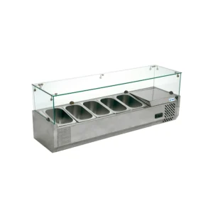 Vitrina Exhibidora Refrigerada de Sobre Mesa para Ensaladas y Pizza