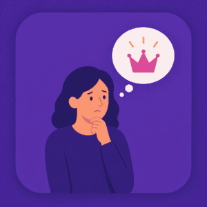 Illustration flat design d’une professionnelle manquant de confiance en elle dans son environnement professionnel.