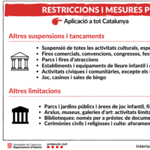 Cartell restriccions 29 doctubre PROCICAT