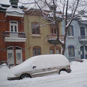 Dense housing in Montreal's Plateau district