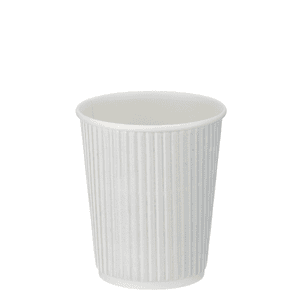 8oz White Kraft Ripple Cup PE Lined (x500)