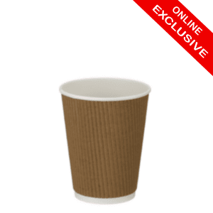 8oz Kraft Ripple Wall Hot Cup PE Lined (x500) - Website Exclusive