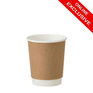 8oz Plain Kraft (Brown) Double Wall Cup (x500) - Website Exclusive