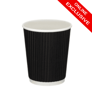 12oz Tall Black Ripple Cup PE Lined (x500) - Website Exclusive