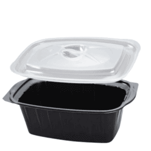 Black Microwave Container & Lids 1000cc  (x250) - Website Exclusive