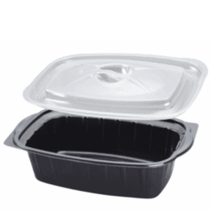 Black Microwave Container & Lids 750cc  (x250) - Website Exclusive