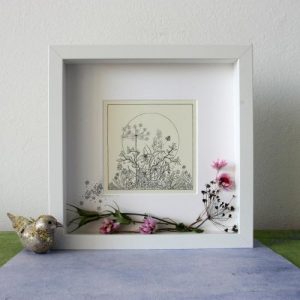 Zwart witte pentekening Uitgebloeide Berenklauw - Fannie Coenen