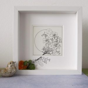 Zwart wit Pentekening Oost indische Kers
