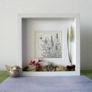 Zwart witte pentekening Robertskruid - Fannie Coenen