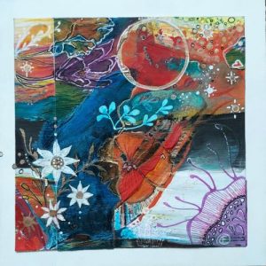 Collage Art, Blauwe Haas, Fannie Coenen