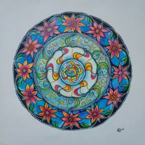mandala zentangle mixed media - Sea life _Fannie Coenen