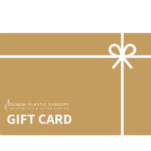 Gemini Plastic Surgery Gift Card: Give the gift of beauty and confidence. Redeem for transformative treatments at our Rancho Cucamonga medical spa.