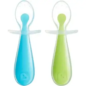 Munchkin Gentle Scoop Training Silicone Spoons 6m+, 2 Τεμάχια - Μπλέ / Πράσινο